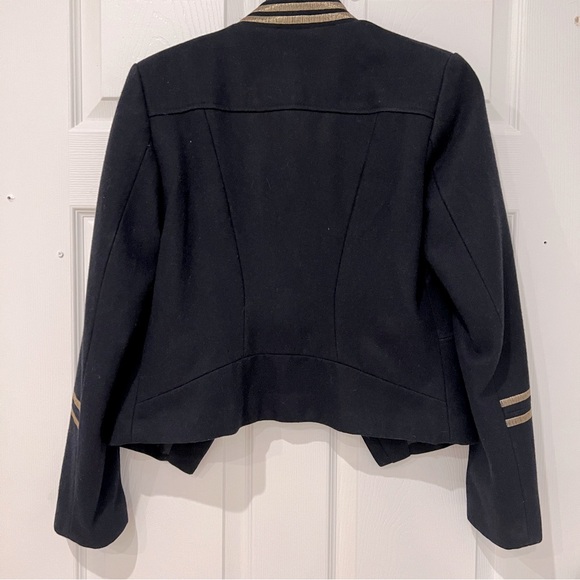 H&M Wool Military Jacket Navy Blue With Gold Detail - Picture 2 of 6